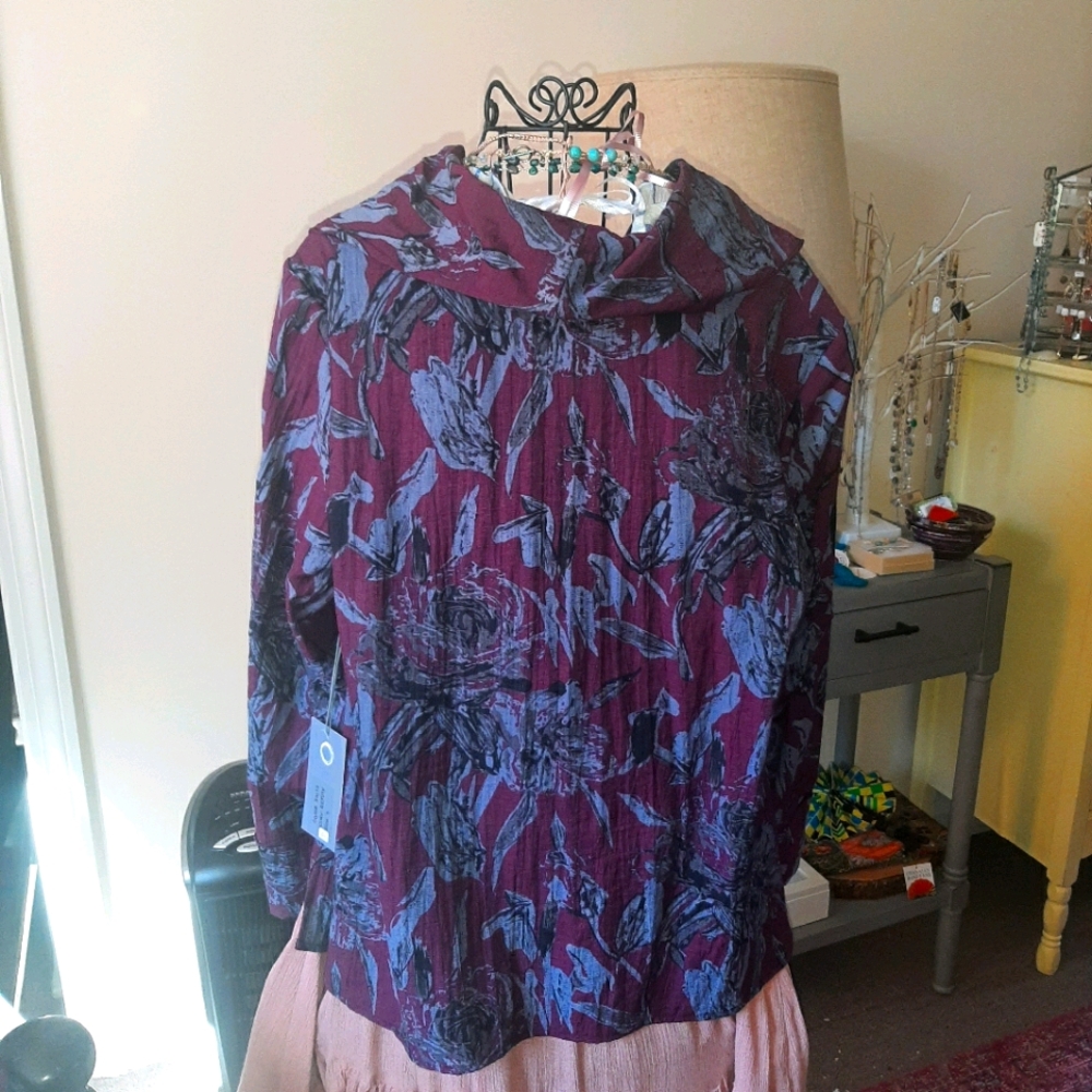 Habitat Floral Plum and Mauve